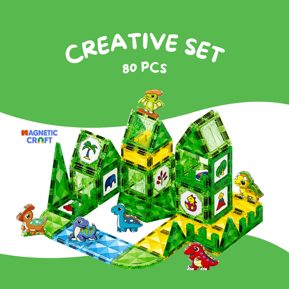 Dinosaur Watercolour Magnetic Tiles