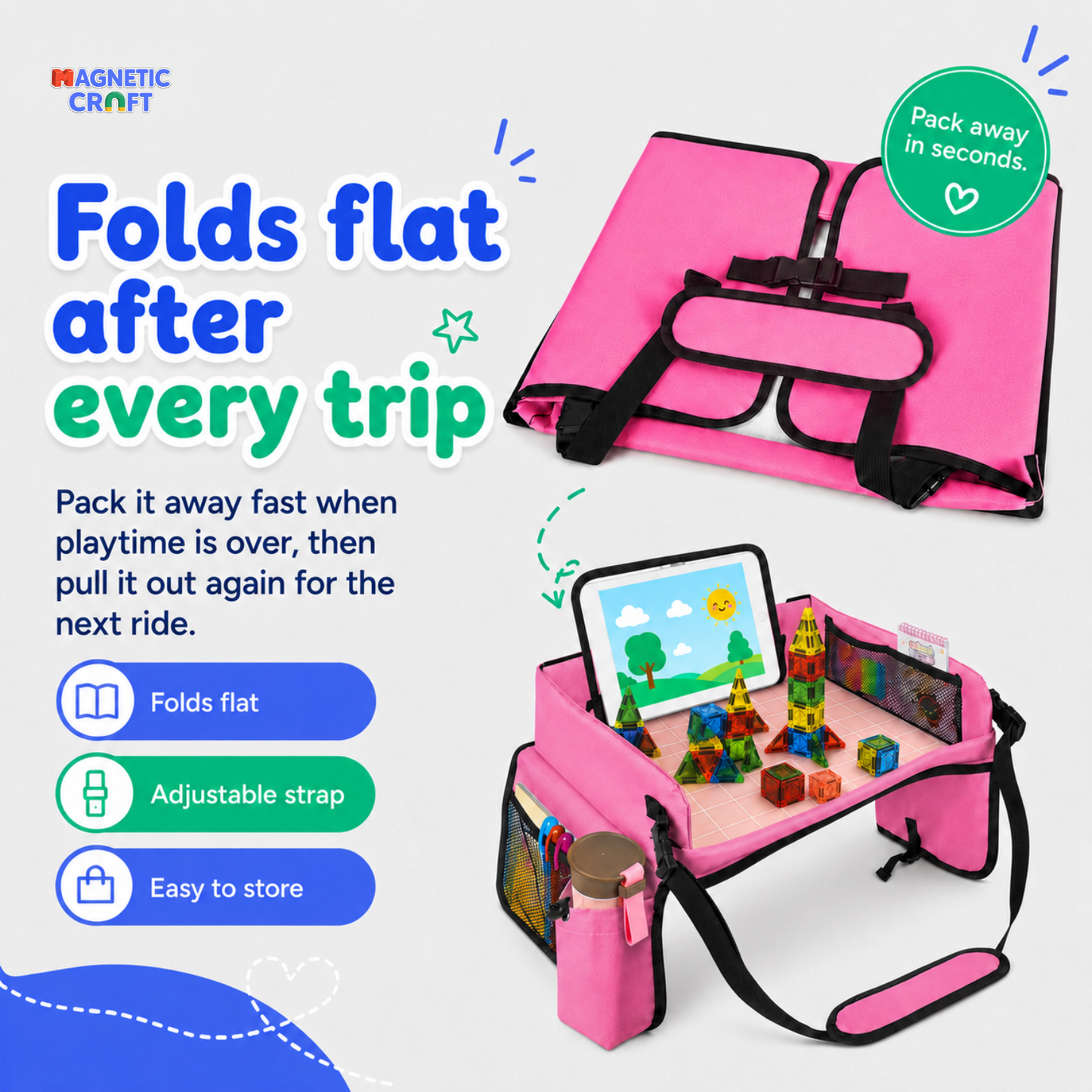 Deluxe Kids Portable Travel Tray - early access price ships before 30th June
