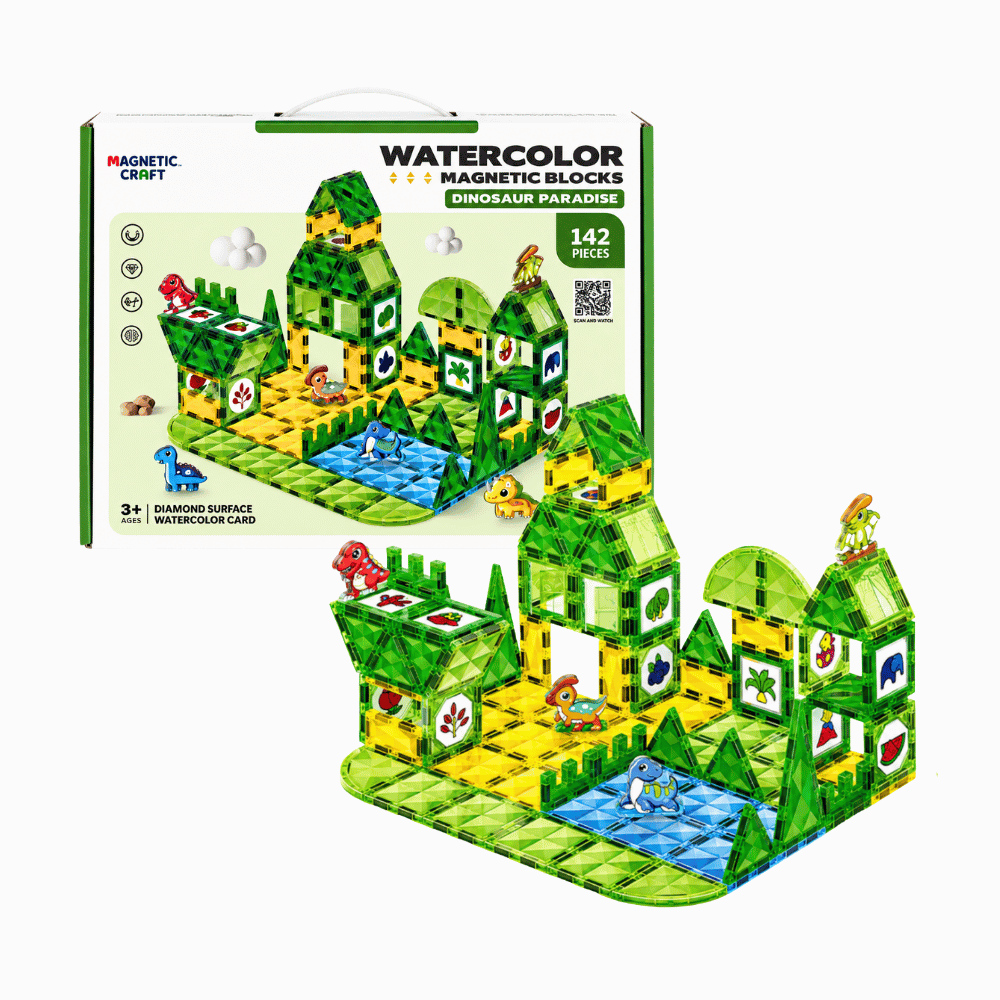 Dinosaur Watercolour Magnetic Tiles