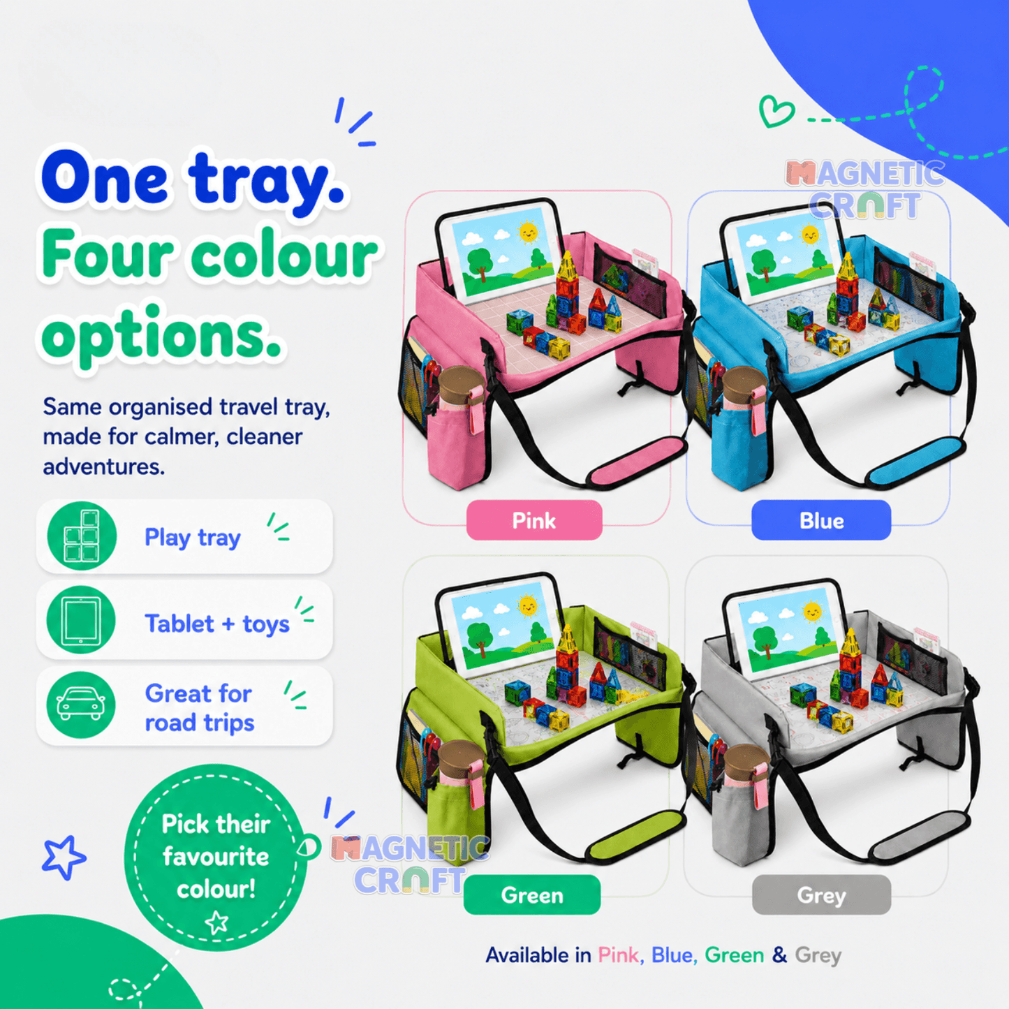 Deluxe Kids Portable Travel Tray - early access price ships before 30th June
